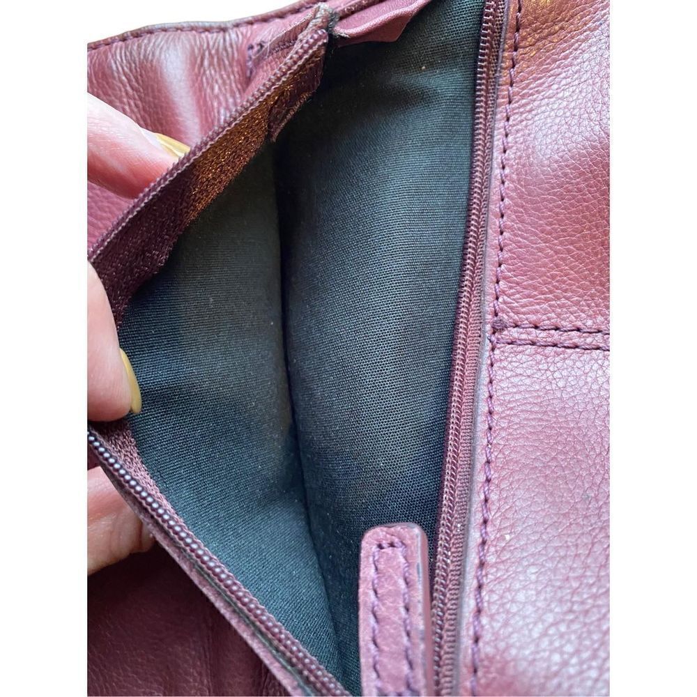 Franco Sarto Trifold Leather Wallet in deep maroon purple - Picture 7 of 8